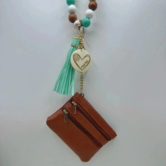 Carmella Brown Wristlet Wallet with Mom Keychain tassel - Picture 8 of 8